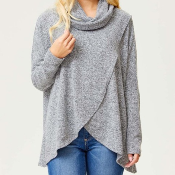 Green Envelope front faux wrap front sweater - Picture 11 of 11